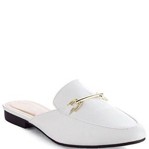 NWT Regent White Slide On Mules